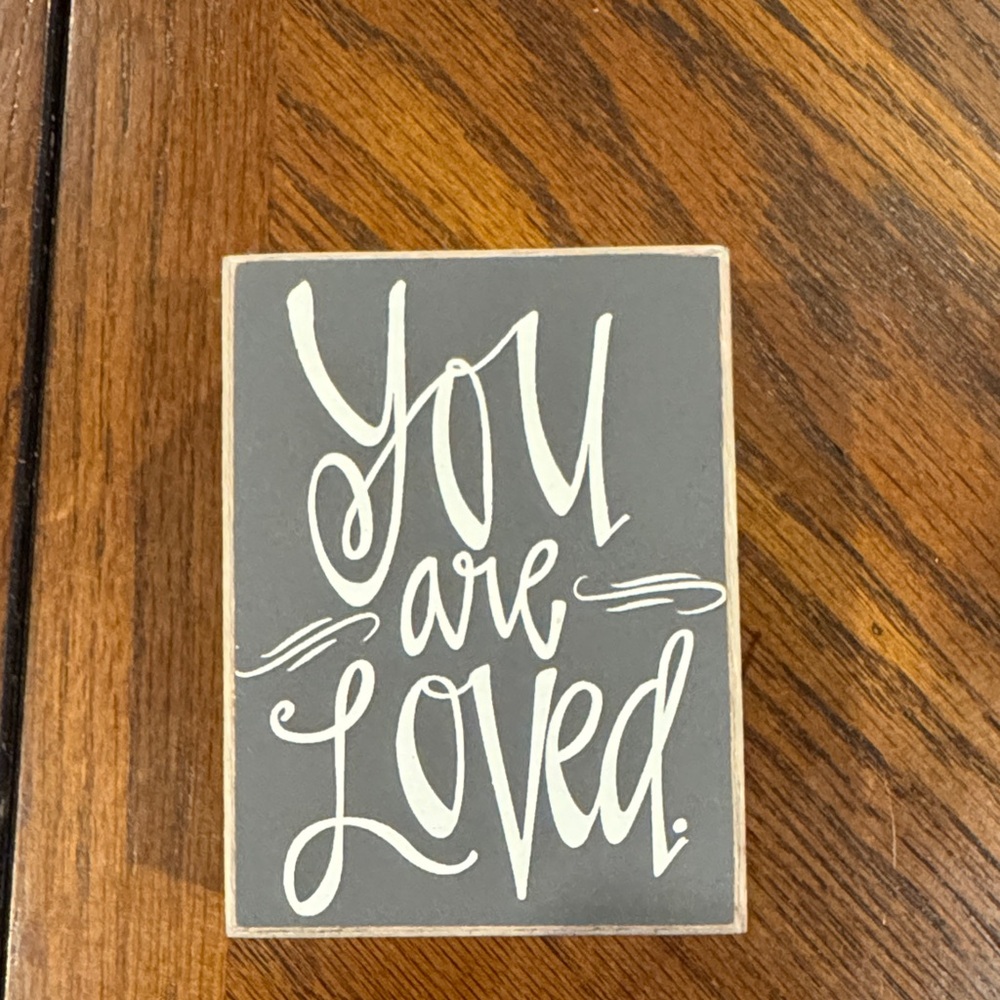 Gray and White 'You Are Loved' Wall‎ Decor